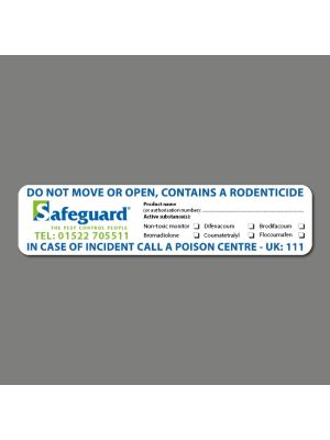 Safeguard Lincoln - Bait Label 25mm x 105mm (100 per Roll)